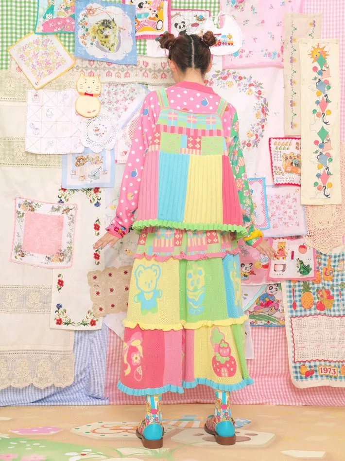 Colorful Cartoon Knitted Cake Skirt