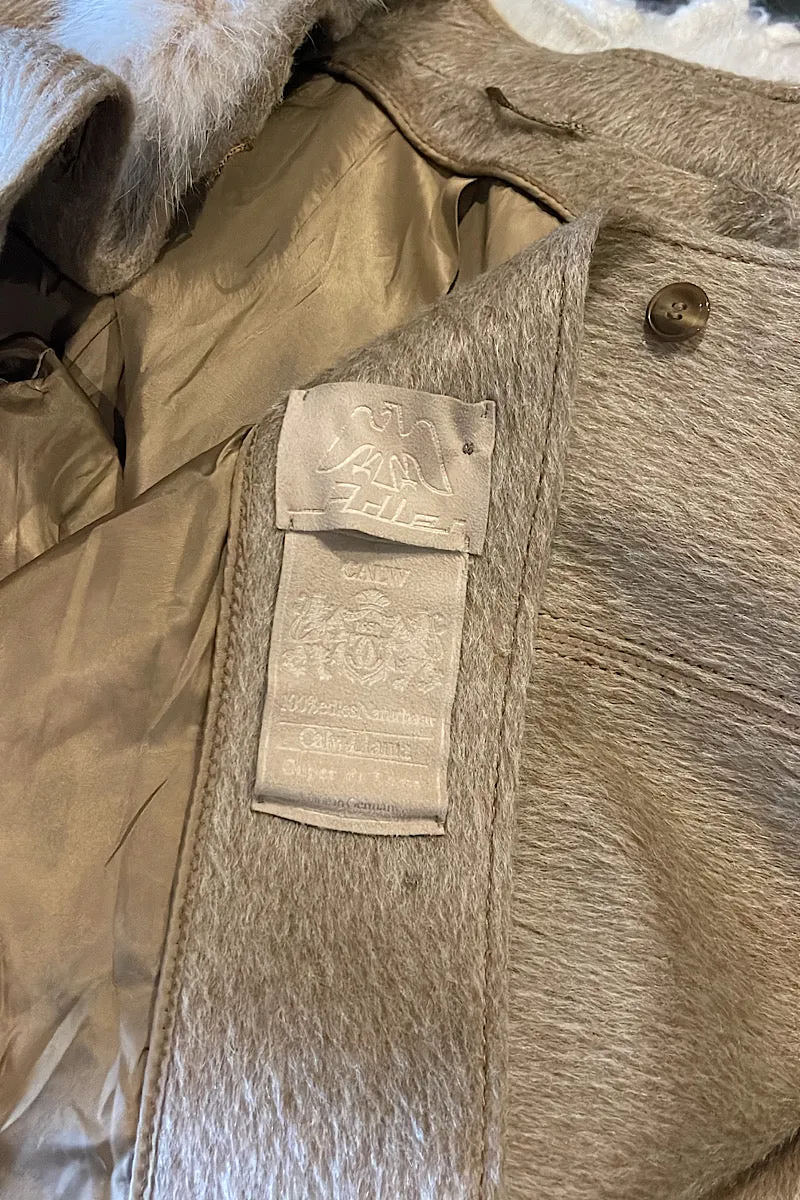 Cream Lama with Fox Collar Coat