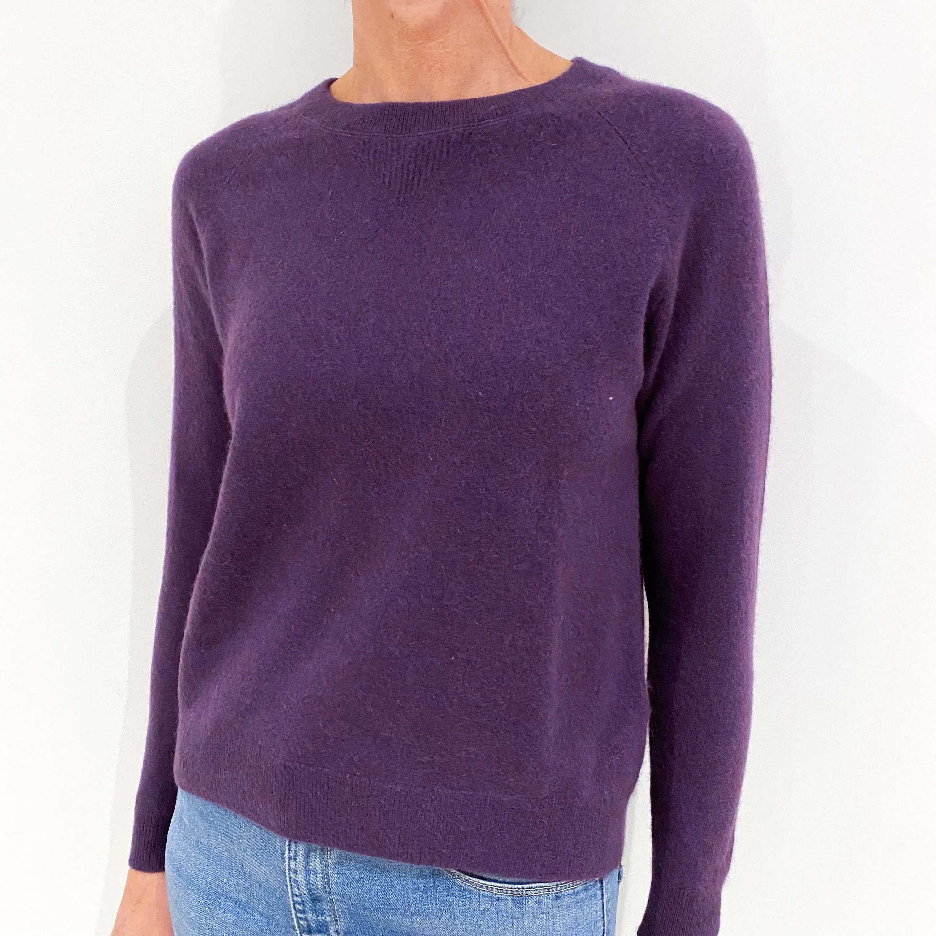 Deep Purple Cashmere Sweatshirt Style Jumper Small
