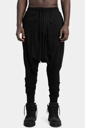 Drawstrings cotton joggers, Black