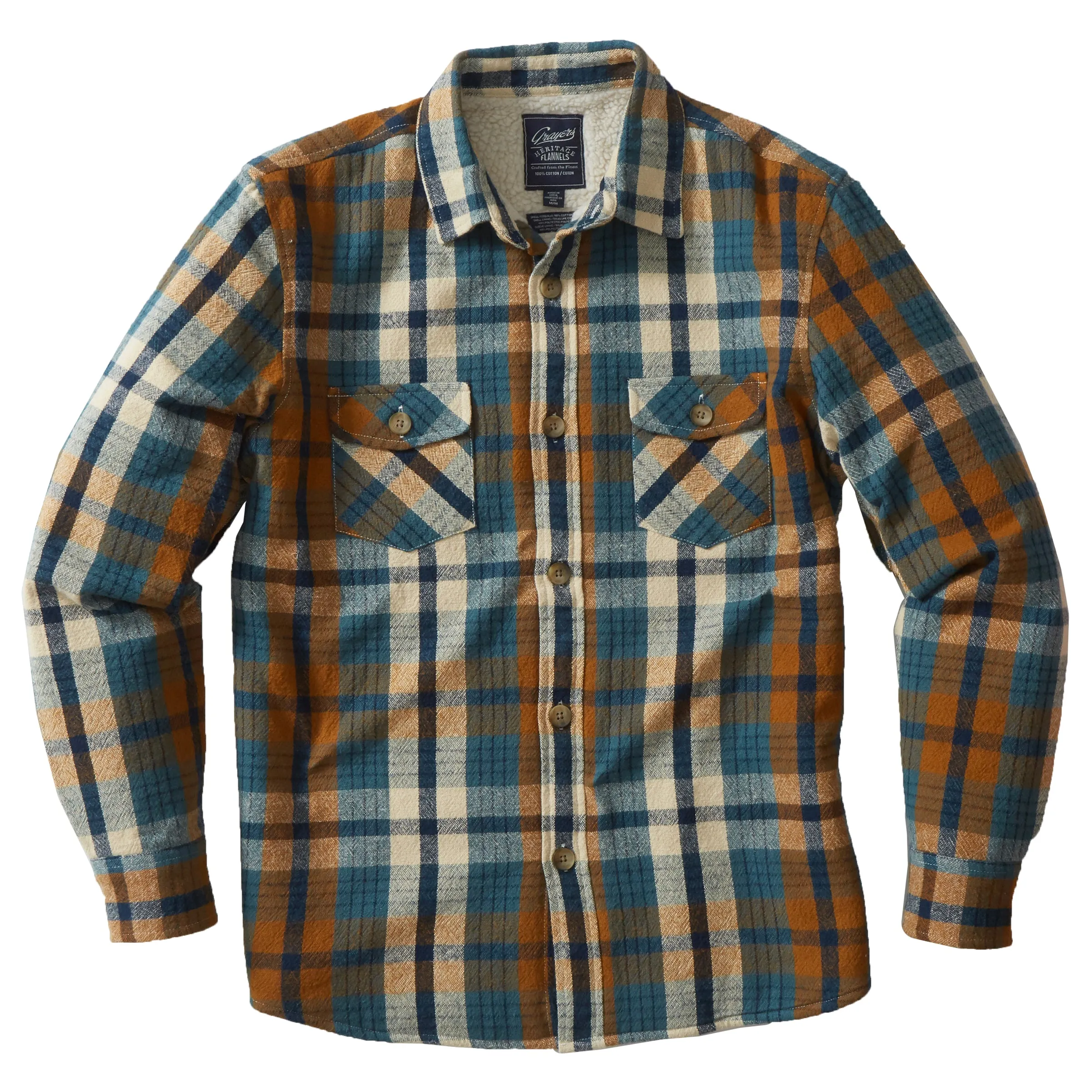 Edmund Sherpa Lined Shirt Jacket - Blue Biscuit (Final Sale)
