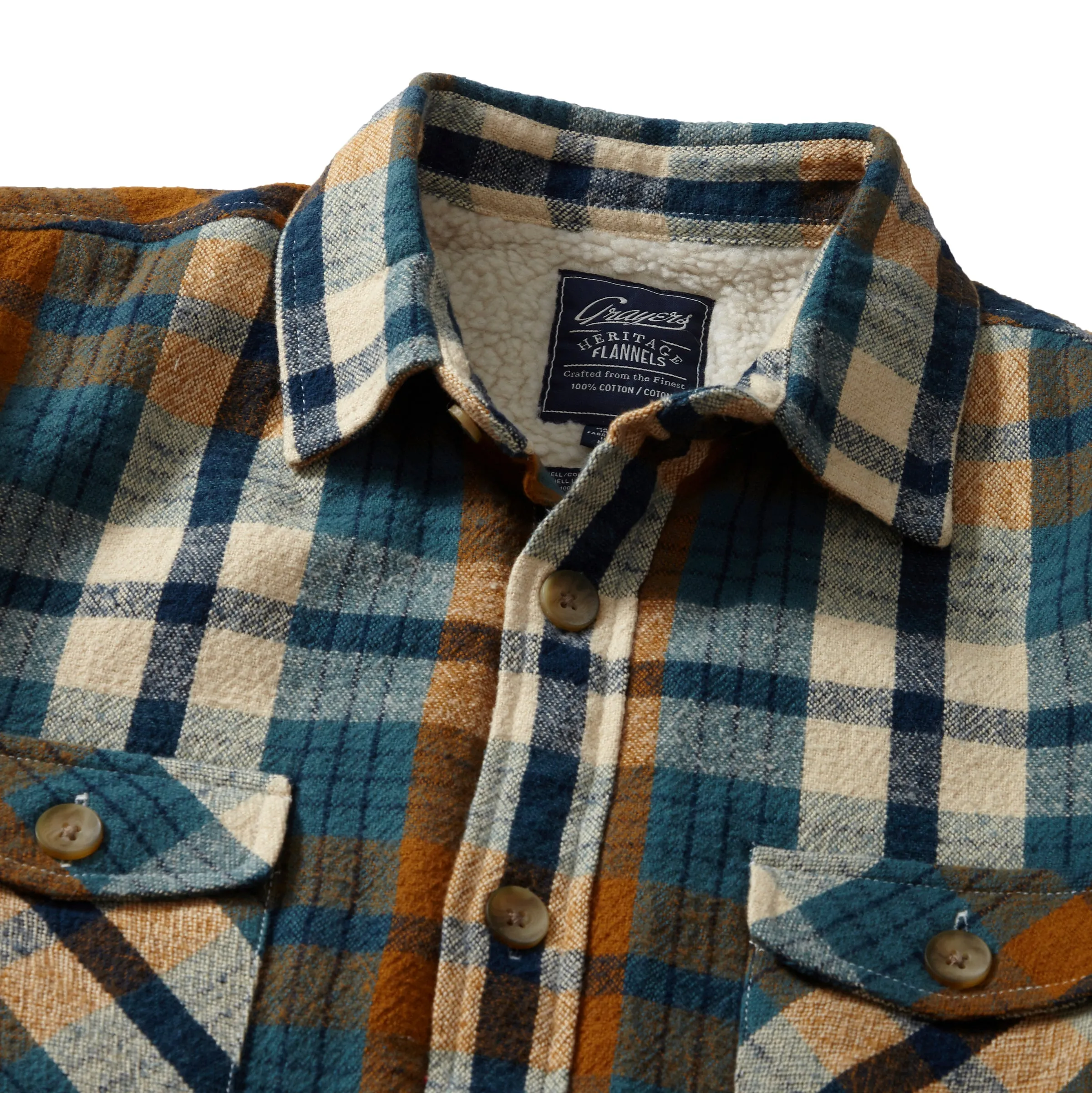 Edmund Sherpa Lined Shirt Jacket - Blue Biscuit (Final Sale)