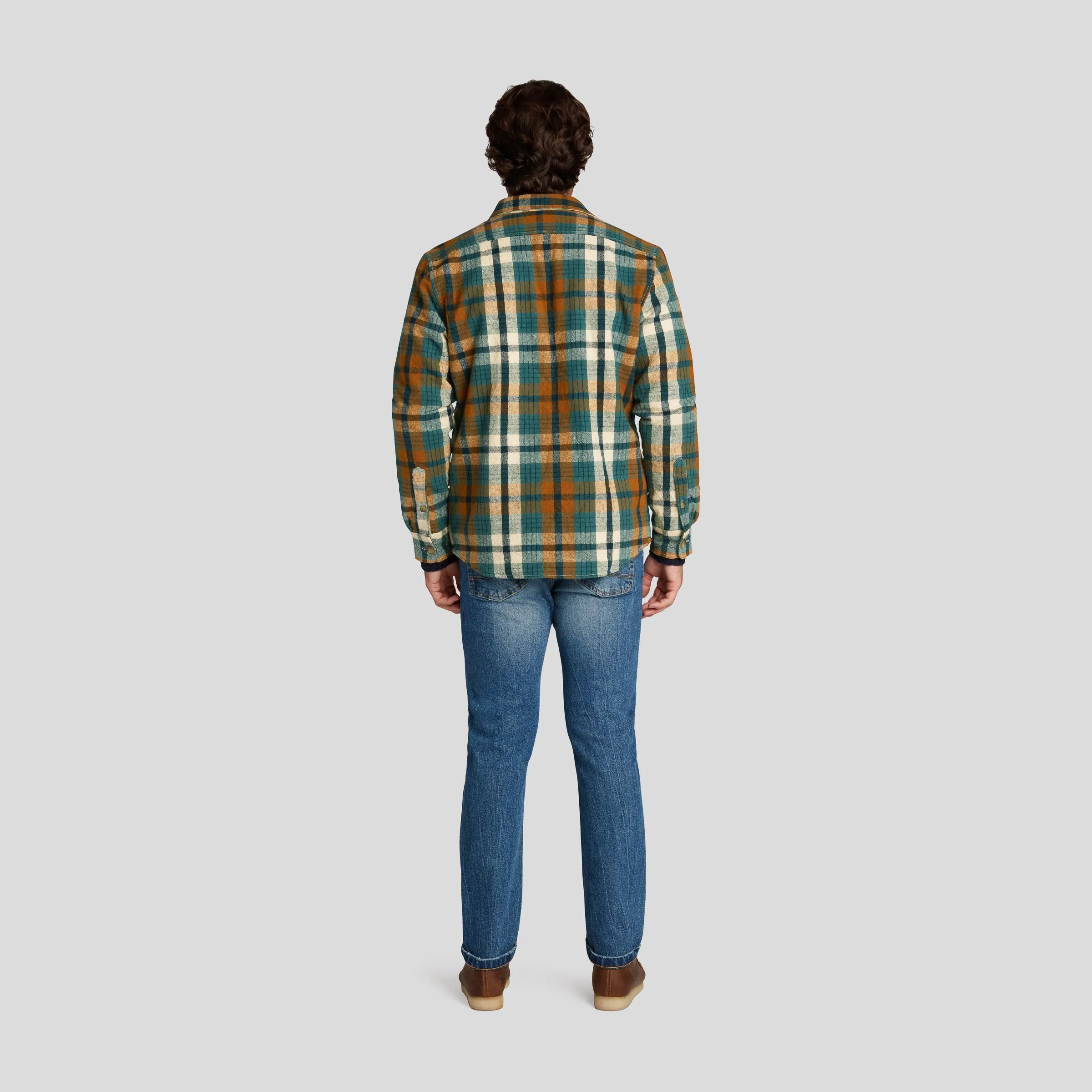 Edmund Sherpa Lined Shirt Jacket - Blue Biscuit (Final Sale)