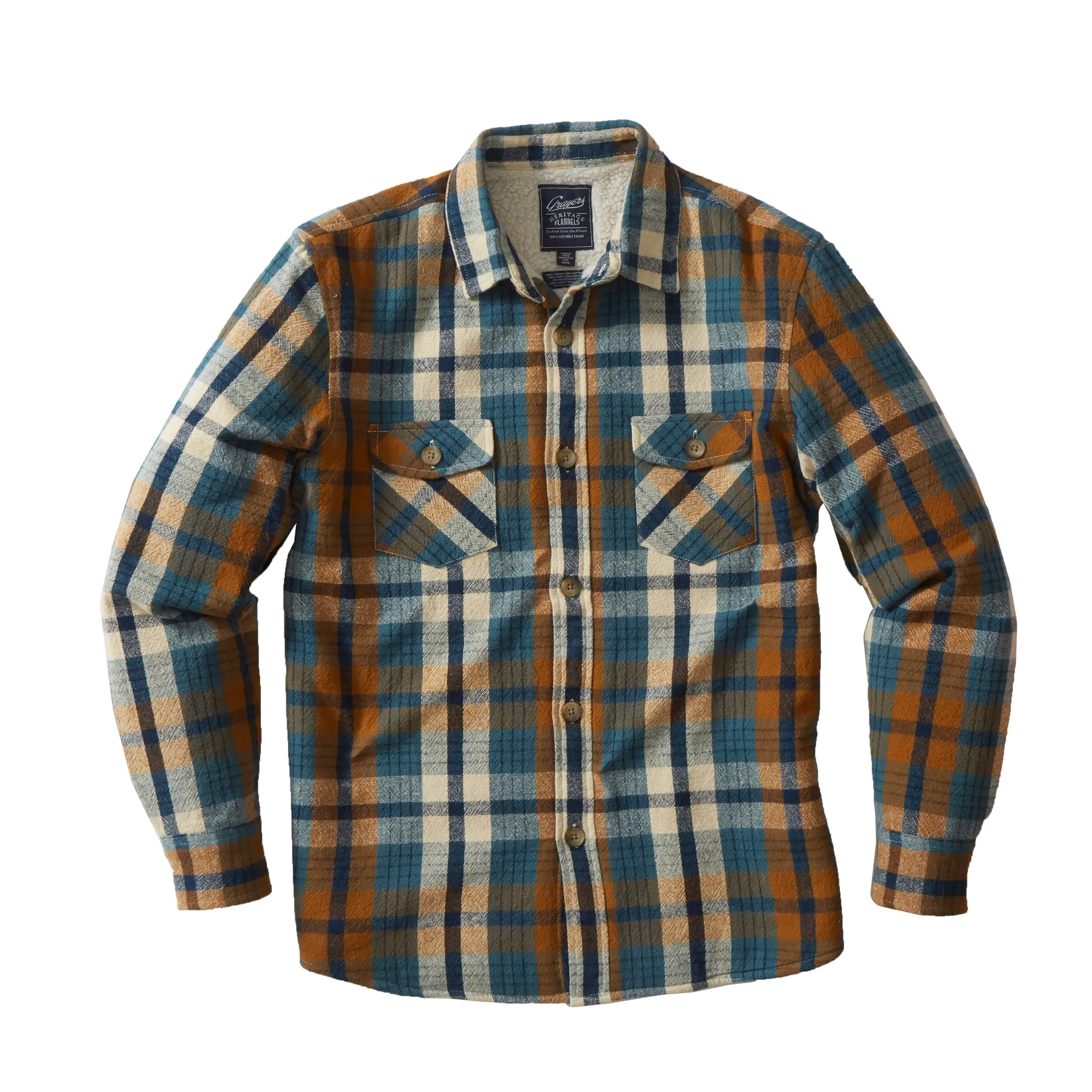 Edmund Sherpa Lined Shirt Jacket - Blue Biscuit (Final Sale)