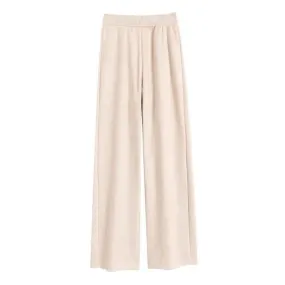 Elastic Waist Straight Long Wide Leg Sweatpants
