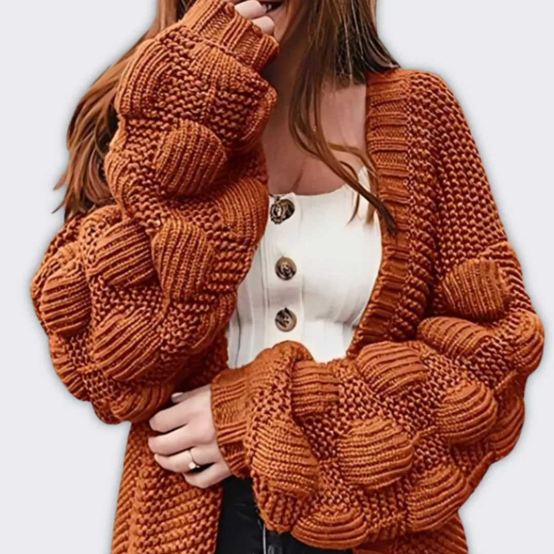 Elegant Women's Warm Cardigan - Cozy Layering Essential