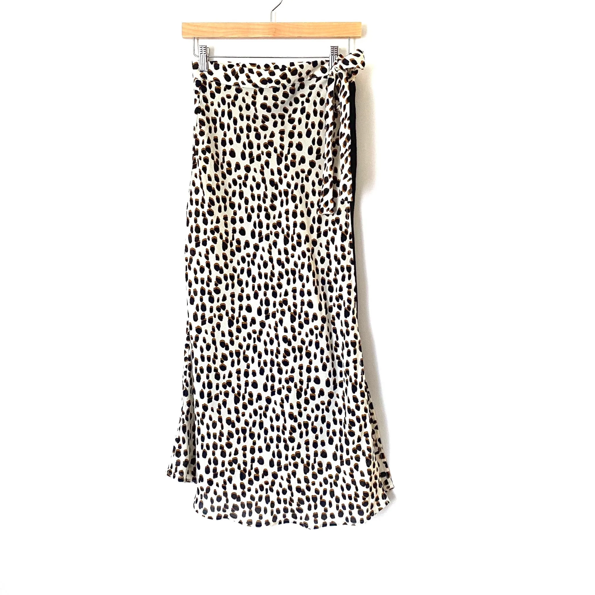 Fab'rik Animal Print Faux Wrap Lined Skirt- Size M
