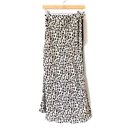 Fab'rik Animal Print Faux Wrap Lined Skirt- Size M