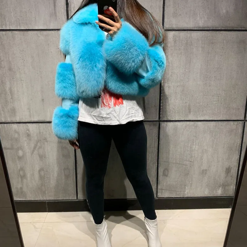 Fashion Winter High Quality Faux Fur Coat Women Winter Elegant Turn-down Collar Thick Warm   Fur Mink Woman Jacket