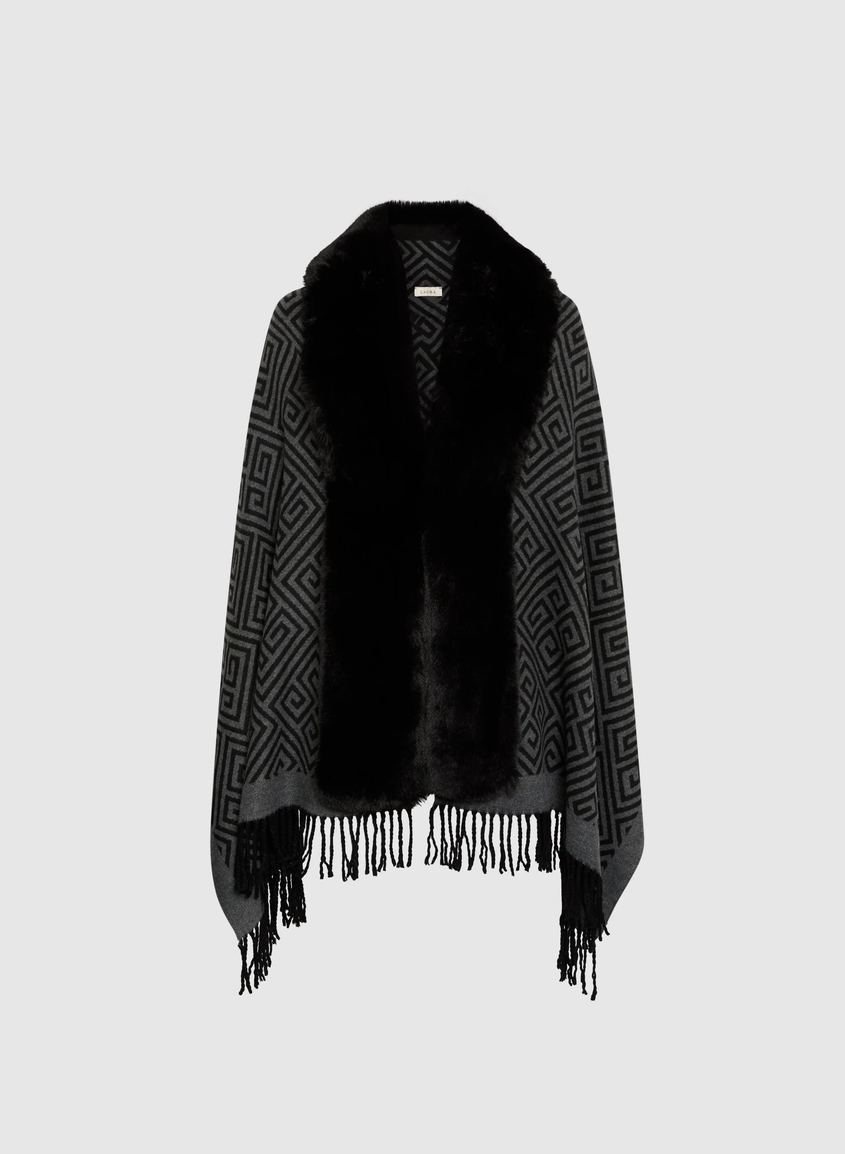 Faux-Fur Reversible Wrap