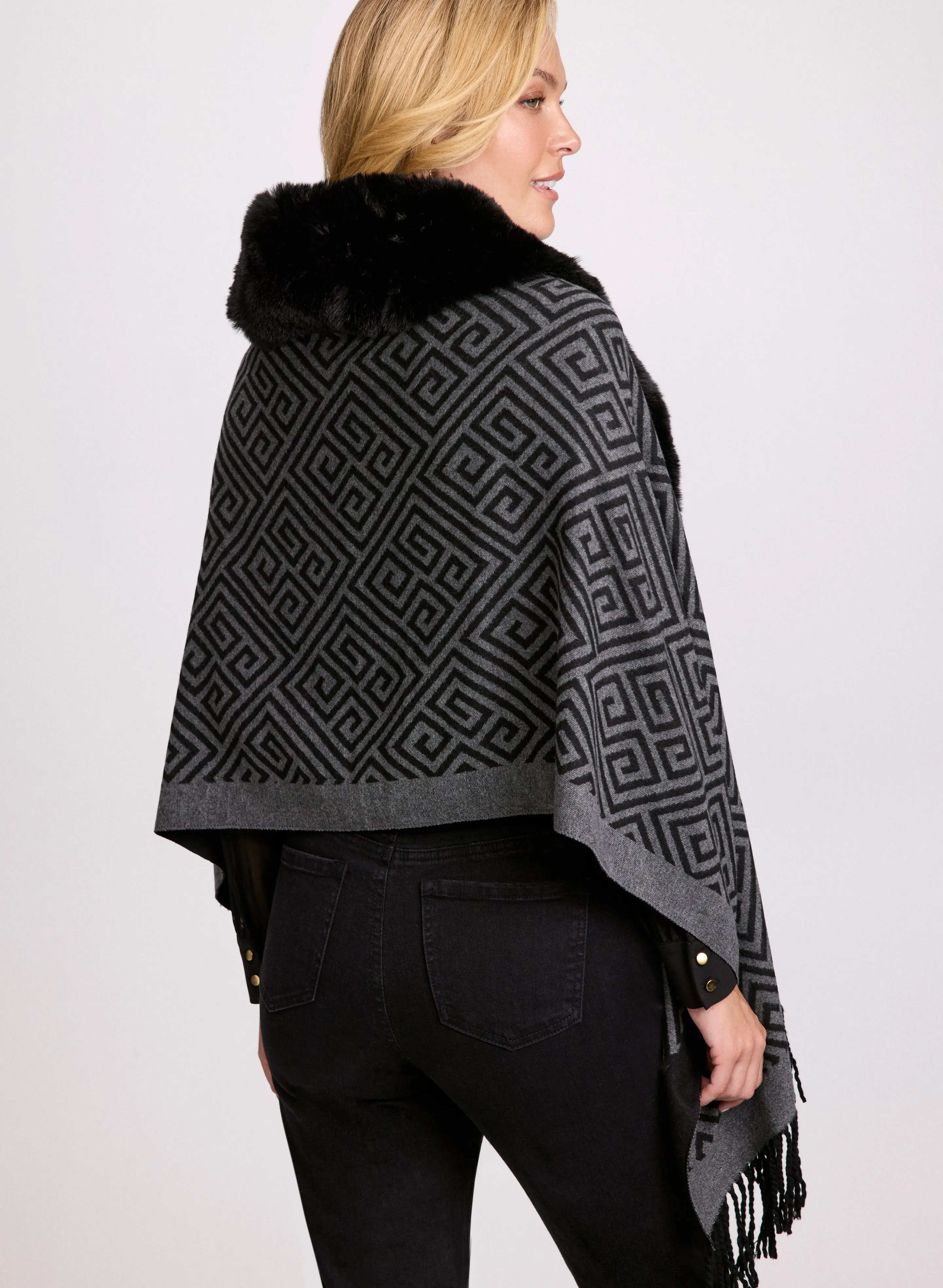Faux-Fur Reversible Wrap