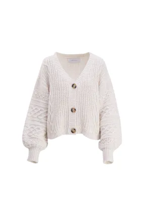 Fjellbacka Knit Cardigan - Light Sand Melange
