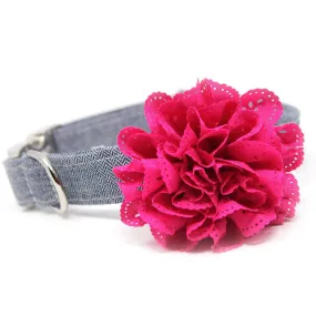 Flower Collar-Herringbone Navy