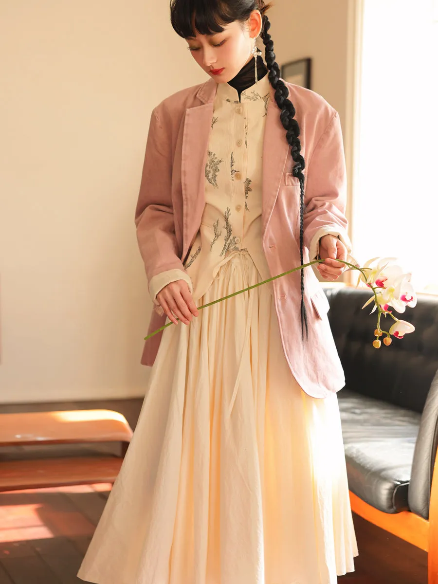Fluffily Natural Classy Long-Skirt