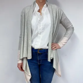 Frost Grey Pale Pink Waterfall Cashmere Cardigan Medium