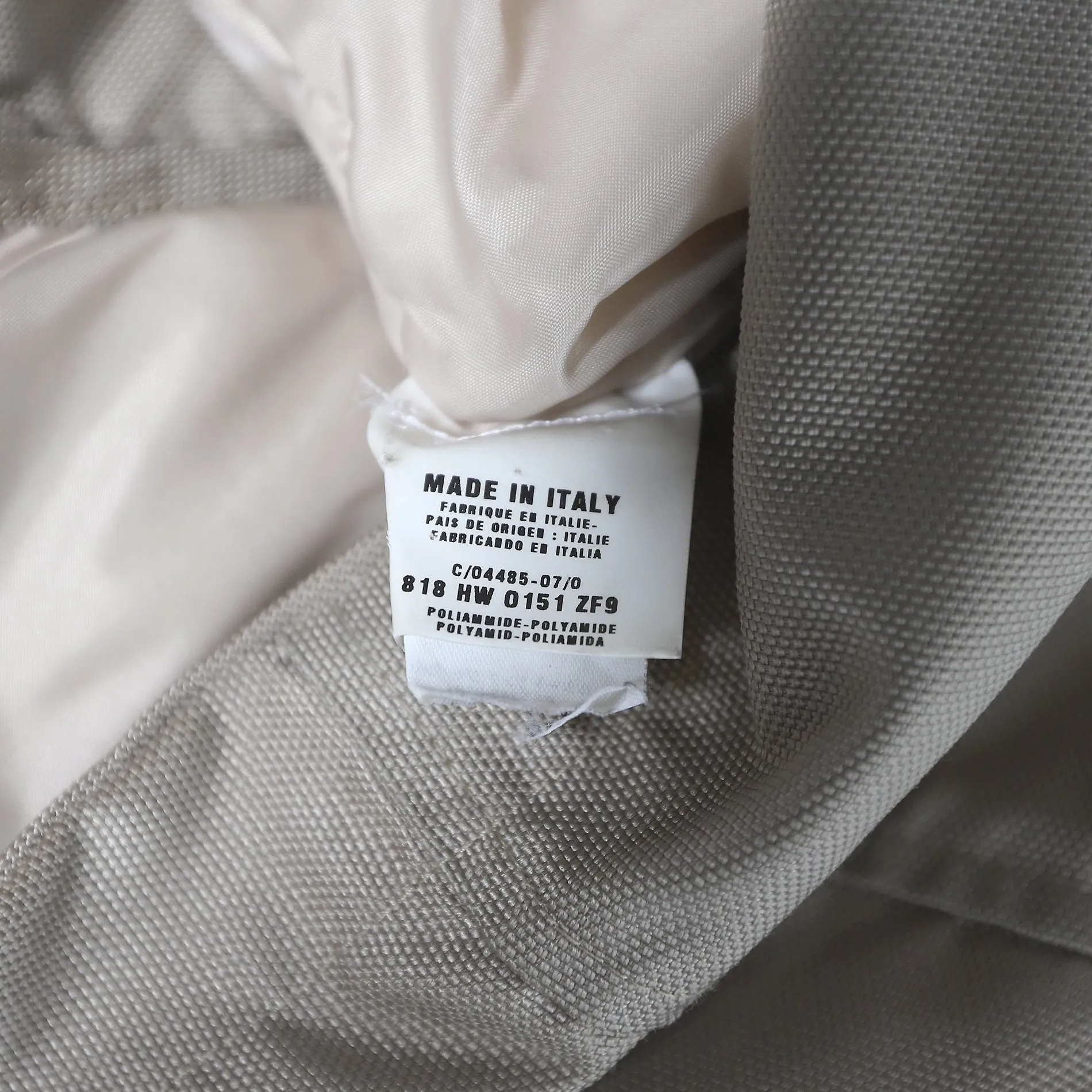 Helmut Lang FW00 Beige Kevlar Ballistic Nylon Parka