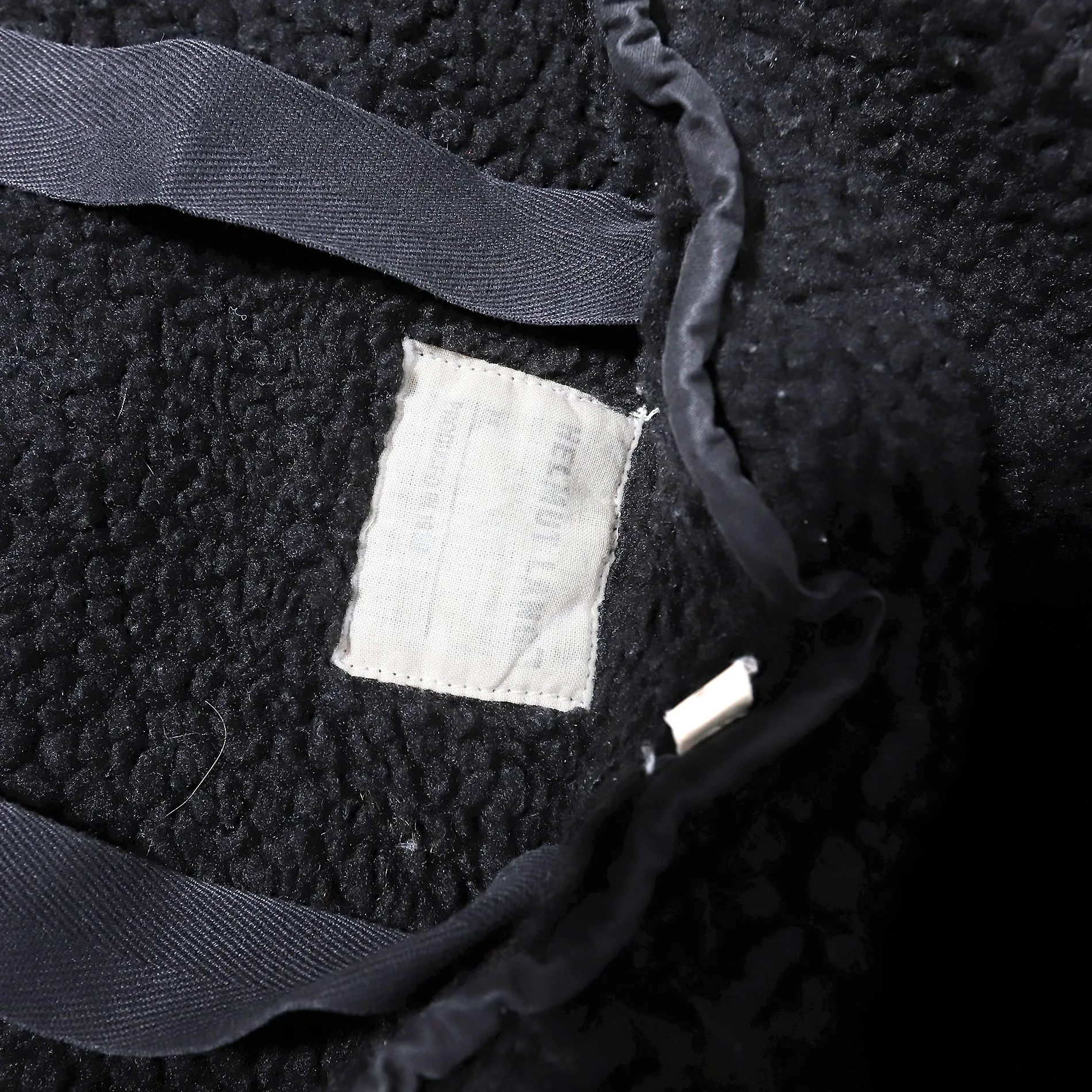 Helmut Lang FW98 Black Bondage Sherpa Lined Military Parka