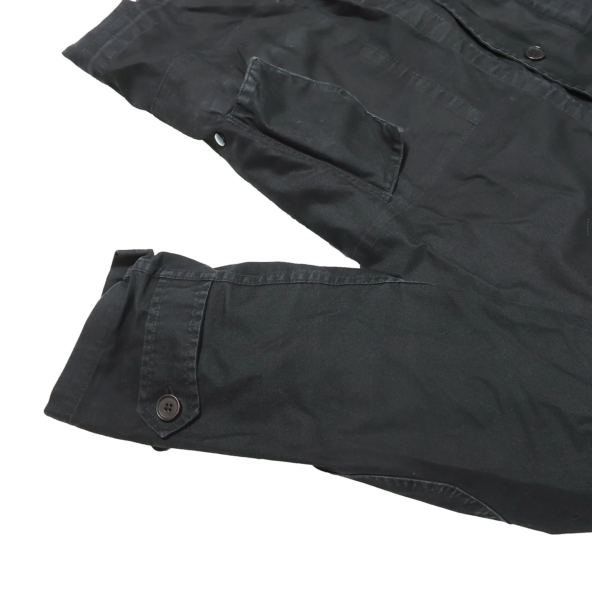 Helmut Lang FW98 Black Bondage Sherpa Lined Military Parka