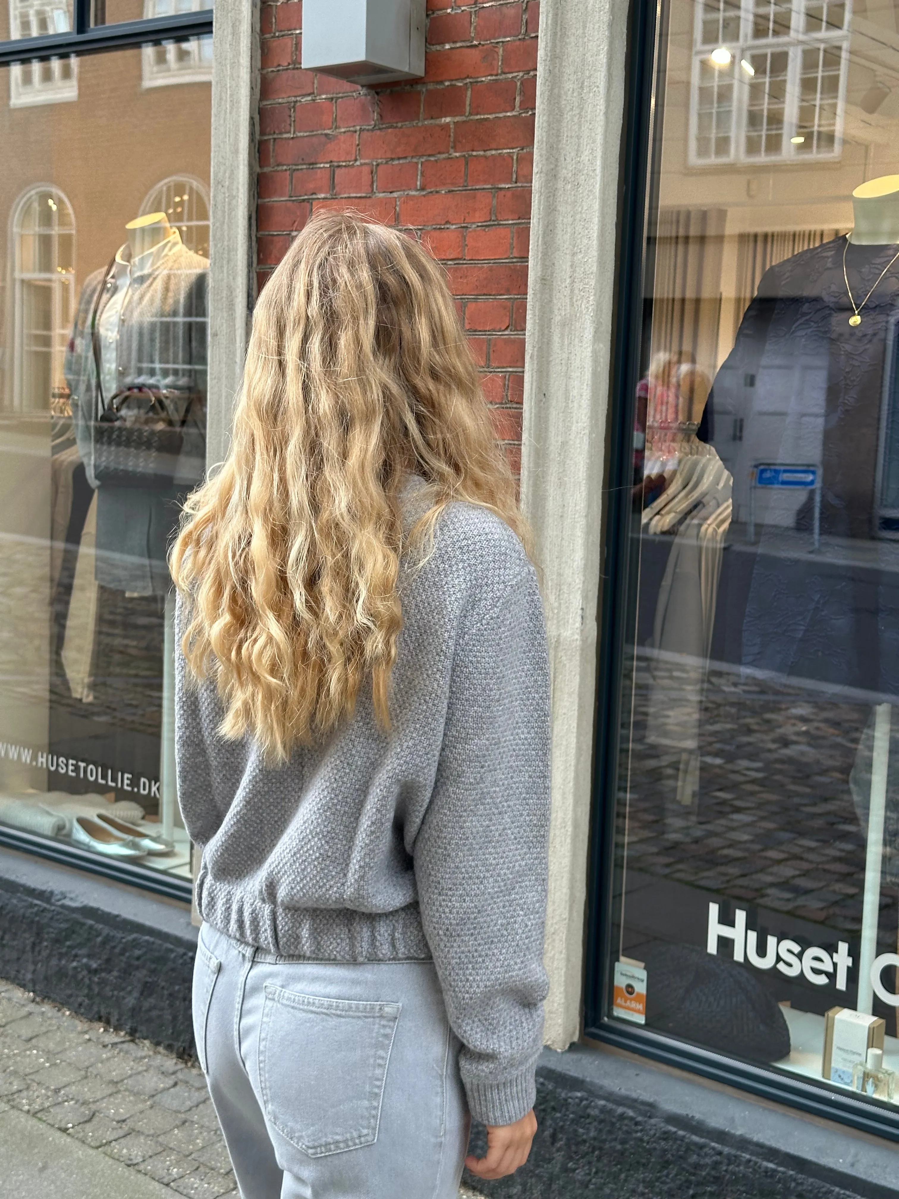 Hemisphere Cardigan R-neck - Grey Melange