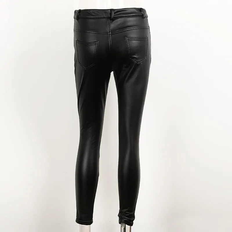 High Waist  Elastic Pencil Pants