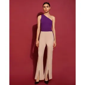 High Waist Flared Pants - Cream