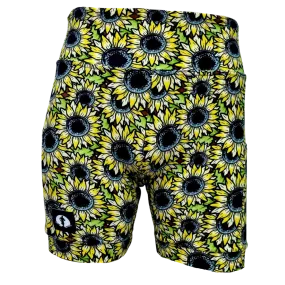 High Waist Funky Pants - Sunflowers