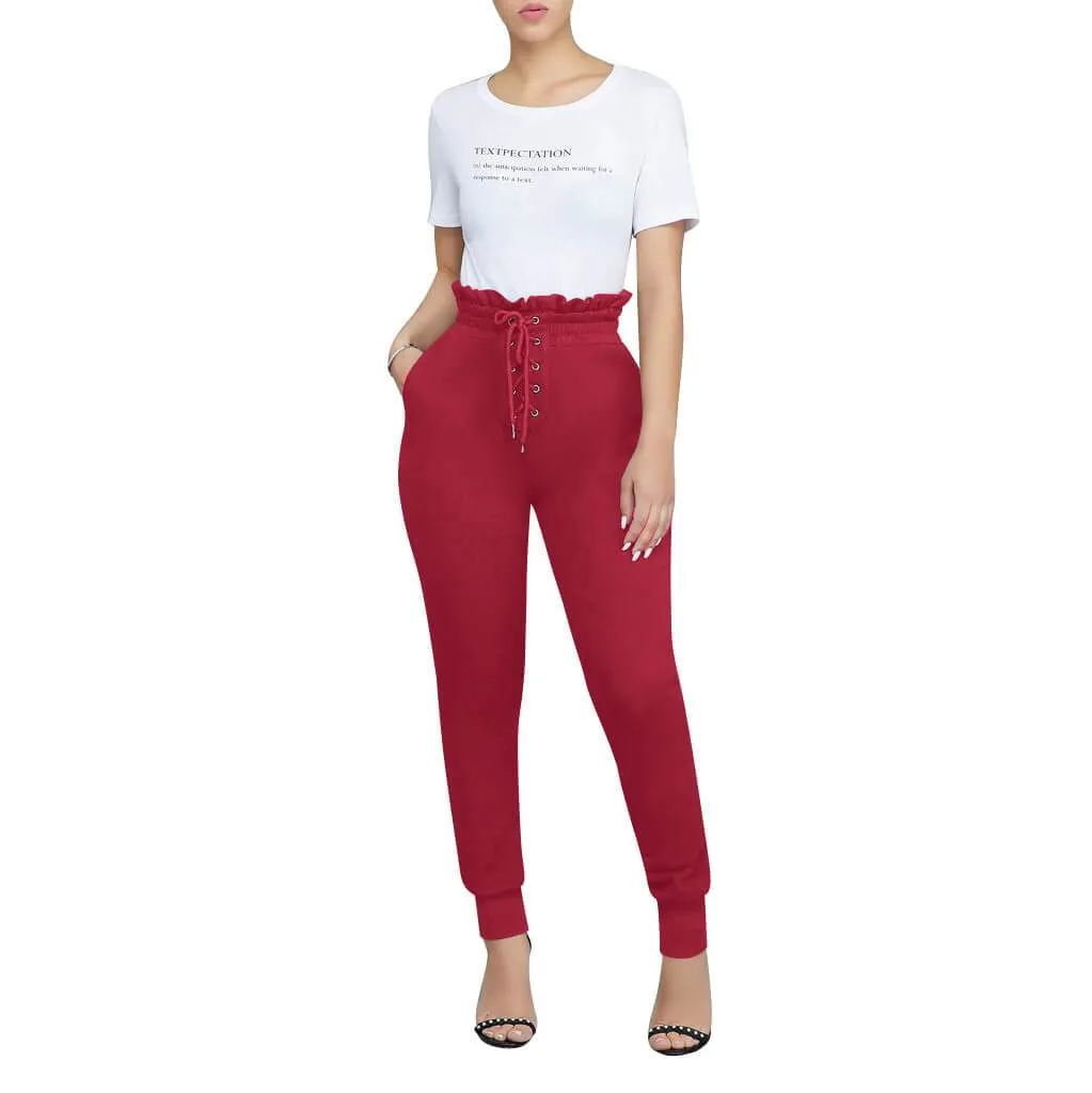 High Waist Sexy Elastic Waist Strap Elastic Ankle Pants