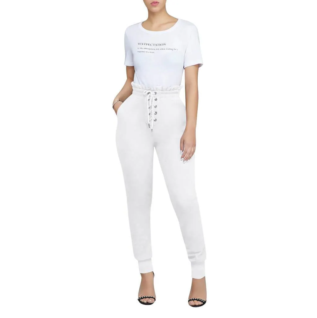 High Waist Sexy Elastic Waist Strap Elastic Ankle Pants