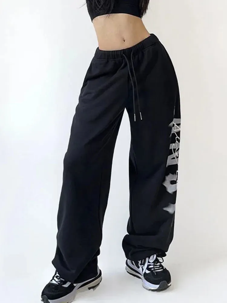 Hip Hop Streetwear Joggers Trendy Y2K Letter Print Sweatpants
