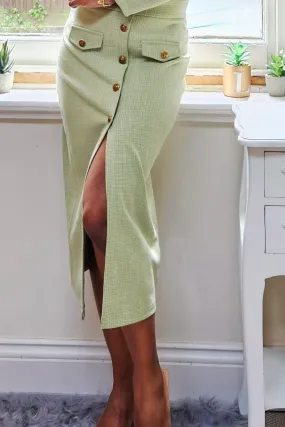 Houndstooth Long Pencil Skirt (Avenue Jade Collection)