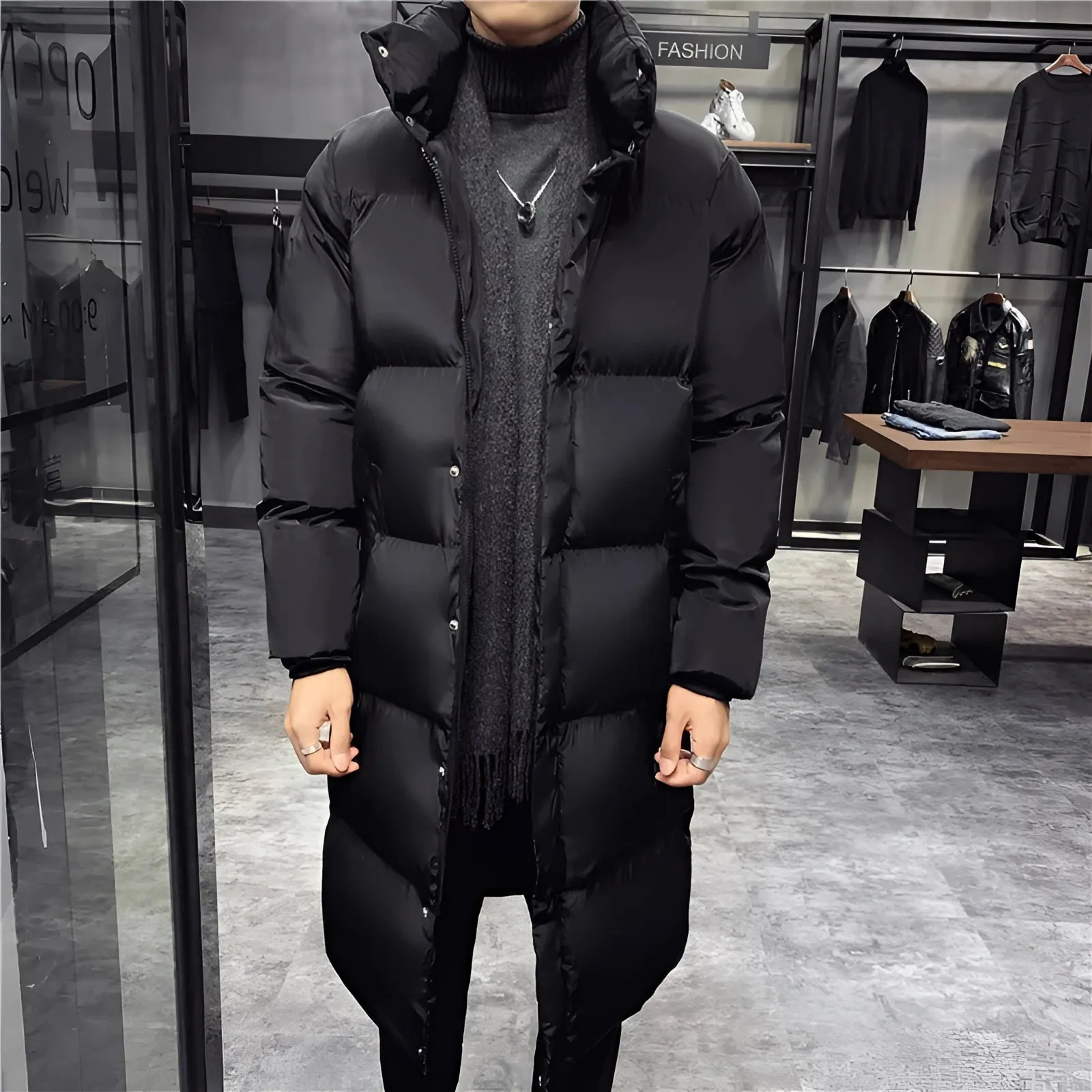 Jacob Shiny Quilted Winter Coat - Long and Insulated