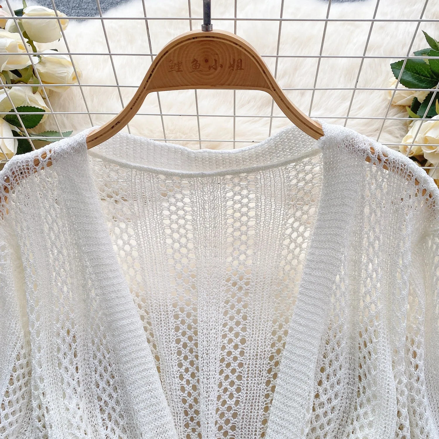 Korean Style Loose-fit Hollowed Cardigan