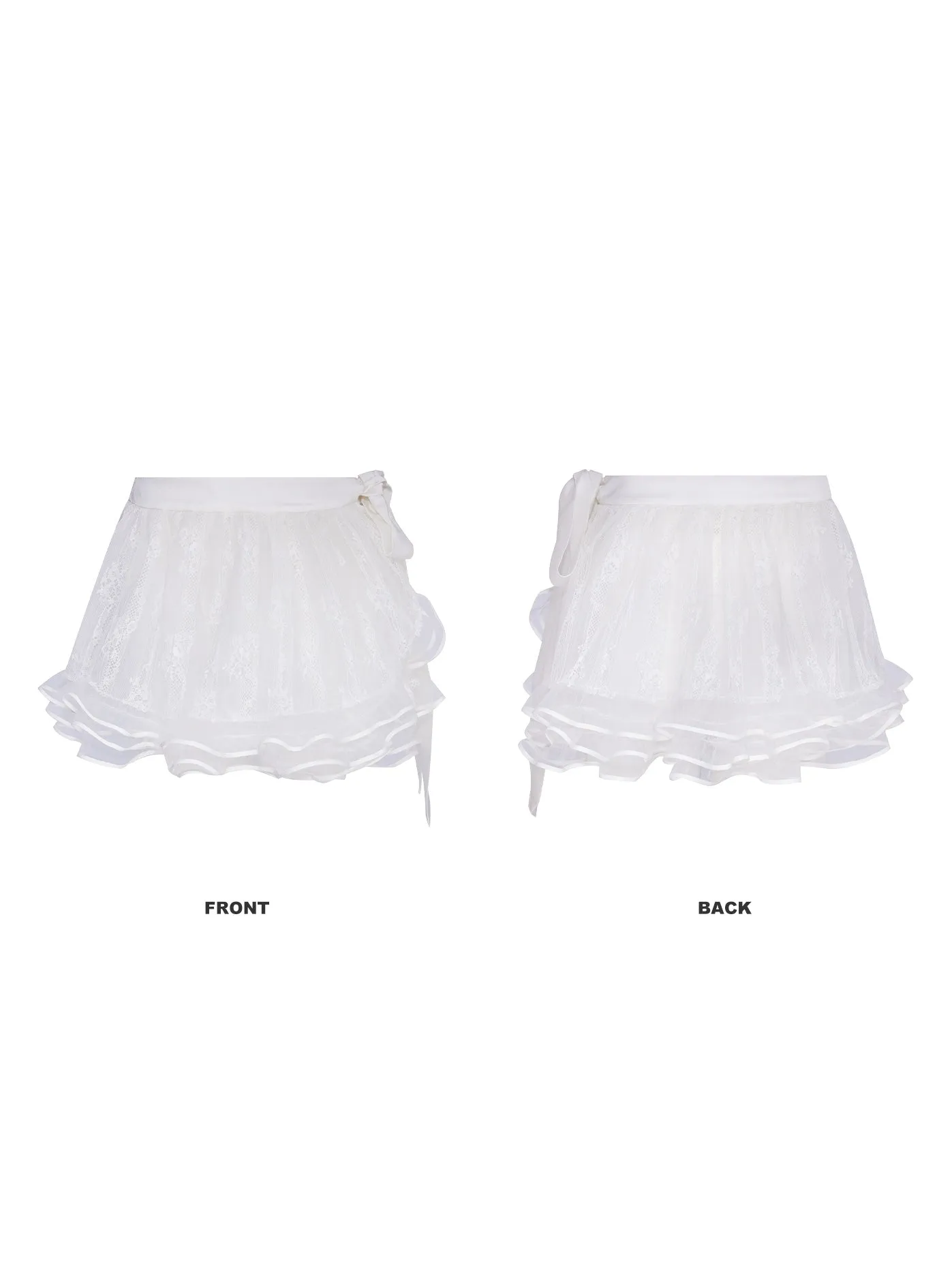 Lace Mesh Tutu Skirt With Inner Pants