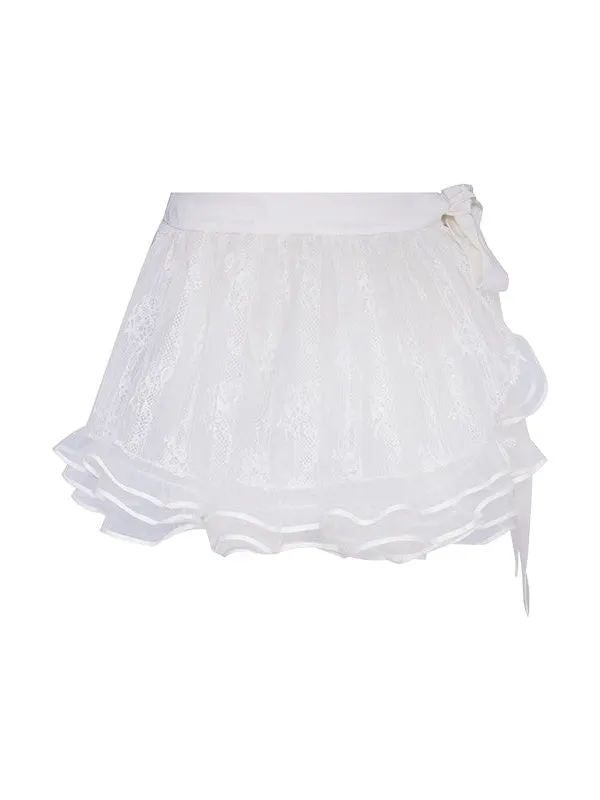 Lace Mesh Tutu Skirt With Inner Pants
