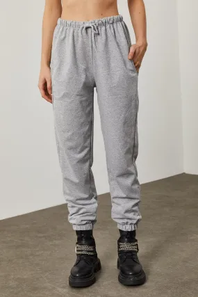 Lace-Waist Grey Sweatpants