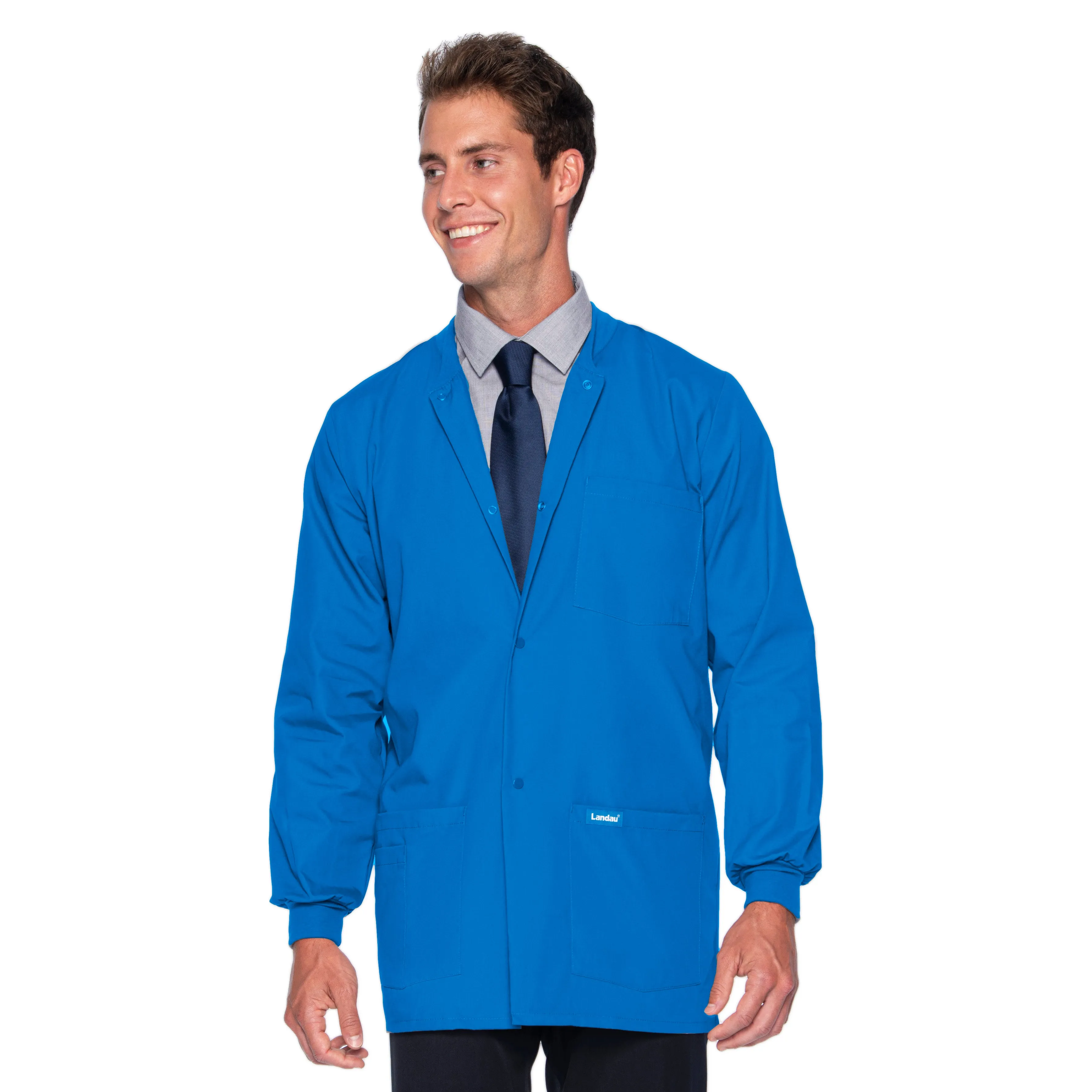 Landau Essentials Men's Warm-Up Scrub Jacket