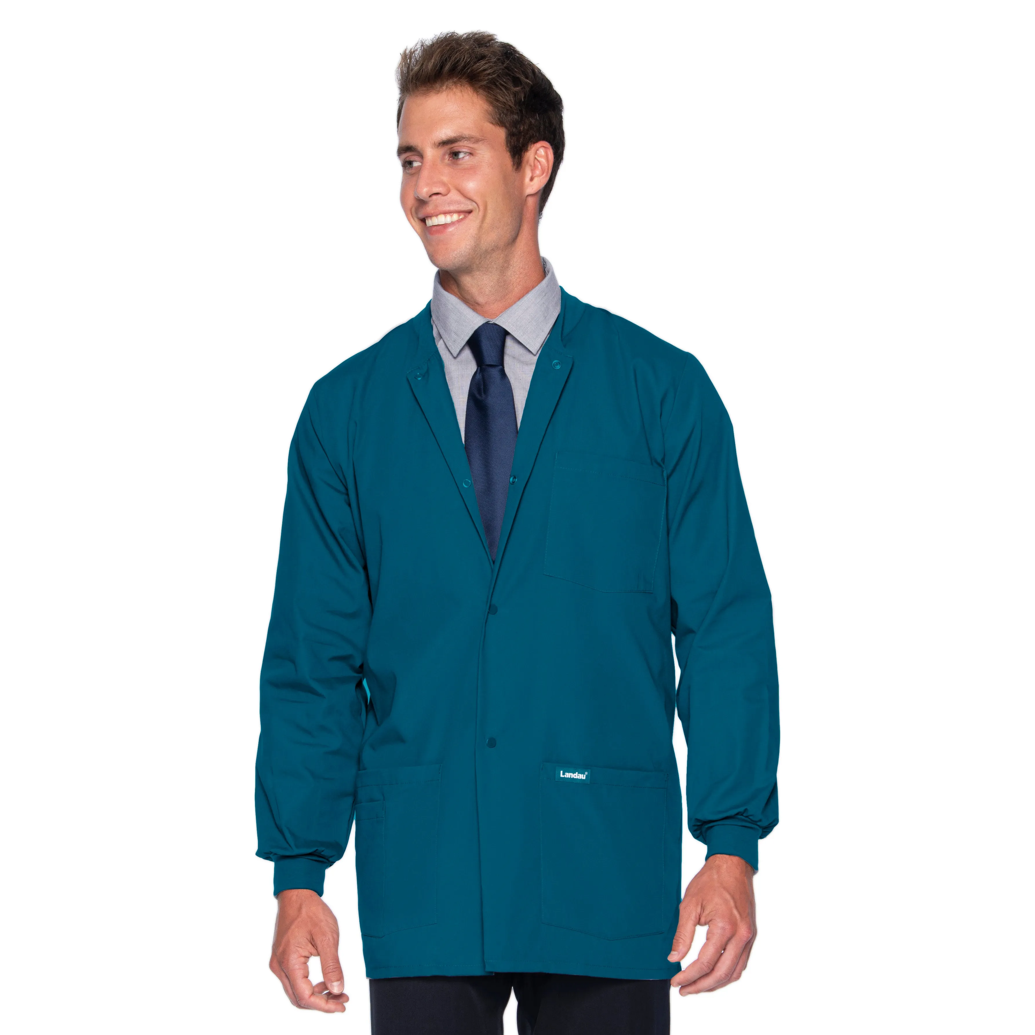 Landau Essentials Men's Warm-Up Scrub Jacket