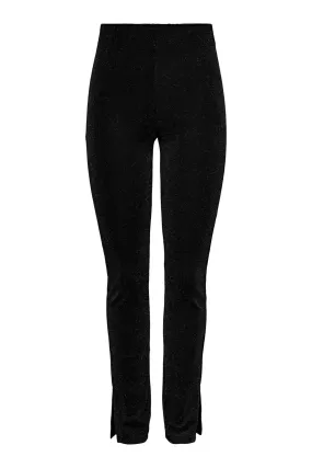 Lina High Waist Slit Pants - Svart