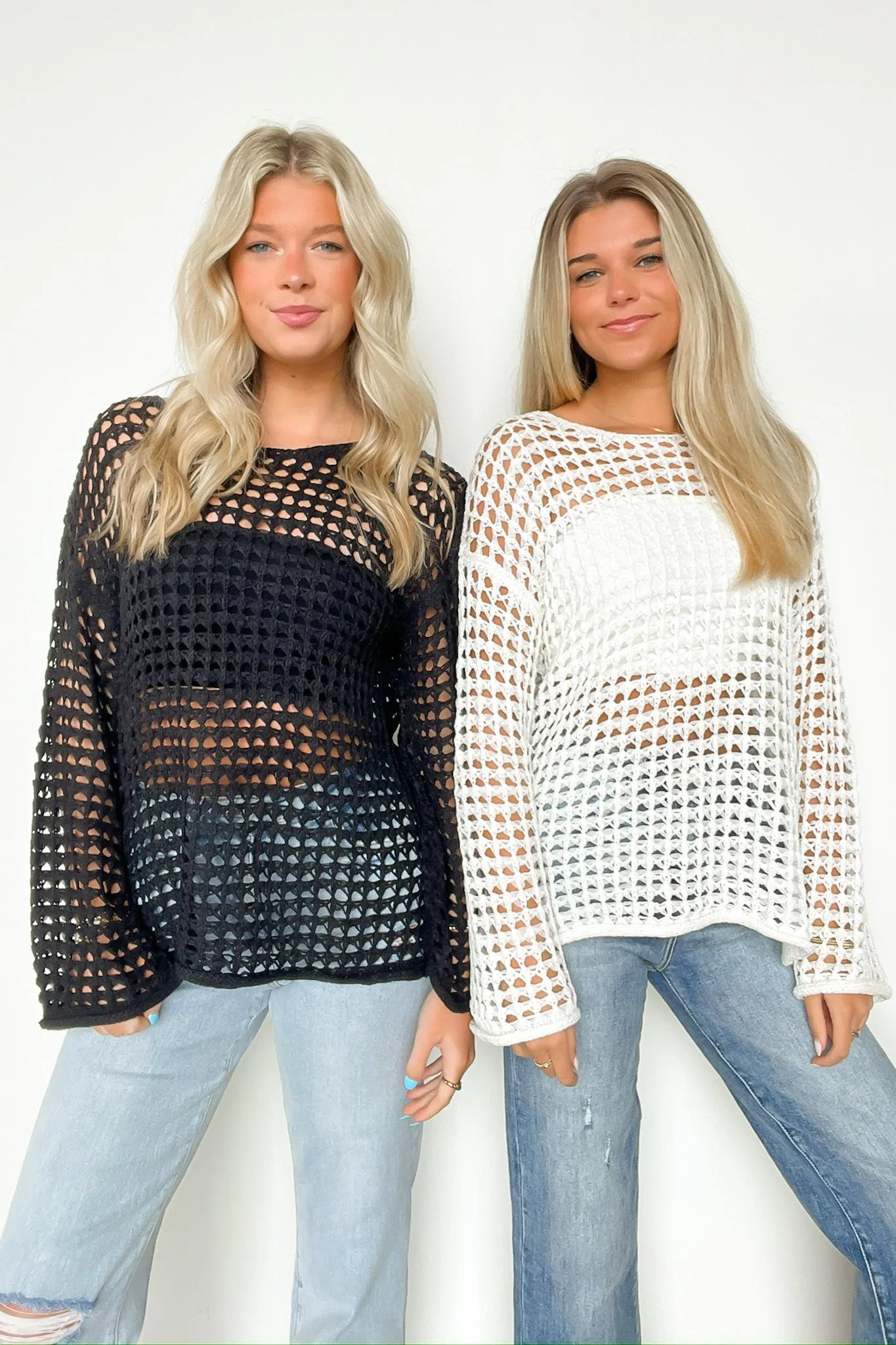 Lovely Crush Crochet Open Knit Pullover - FINAL SALE