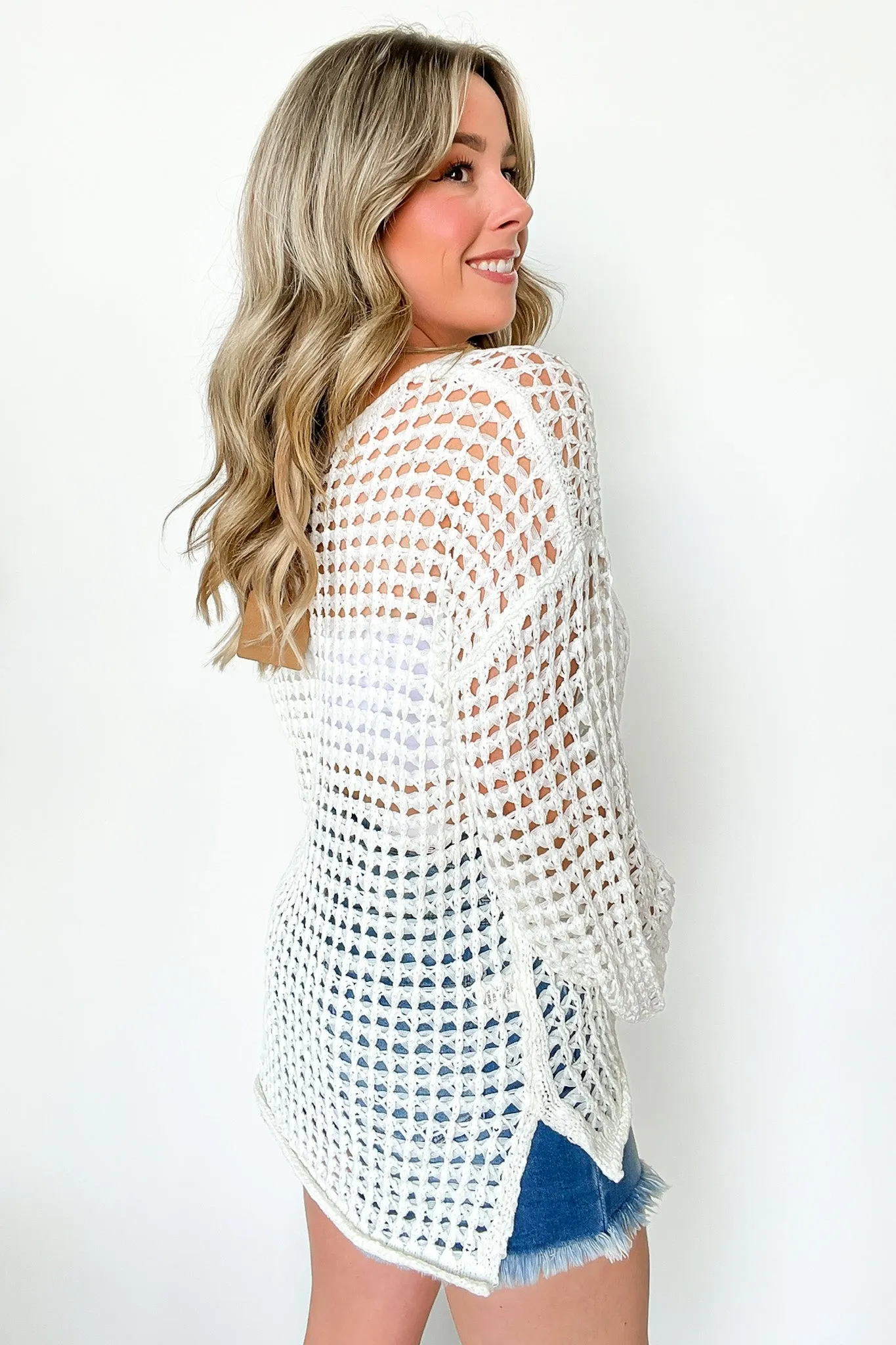 Lovely Crush Crochet Open Knit Pullover - FINAL SALE