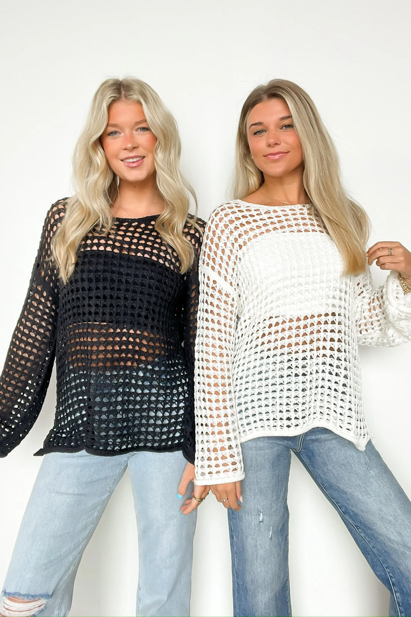 Lovely Crush Crochet Open Knit Pullover - FINAL SALE