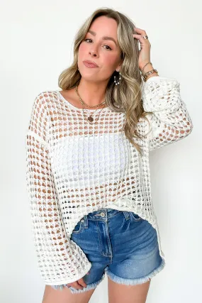 Lovely Crush Crochet Open Knit Pullover - FINAL SALE