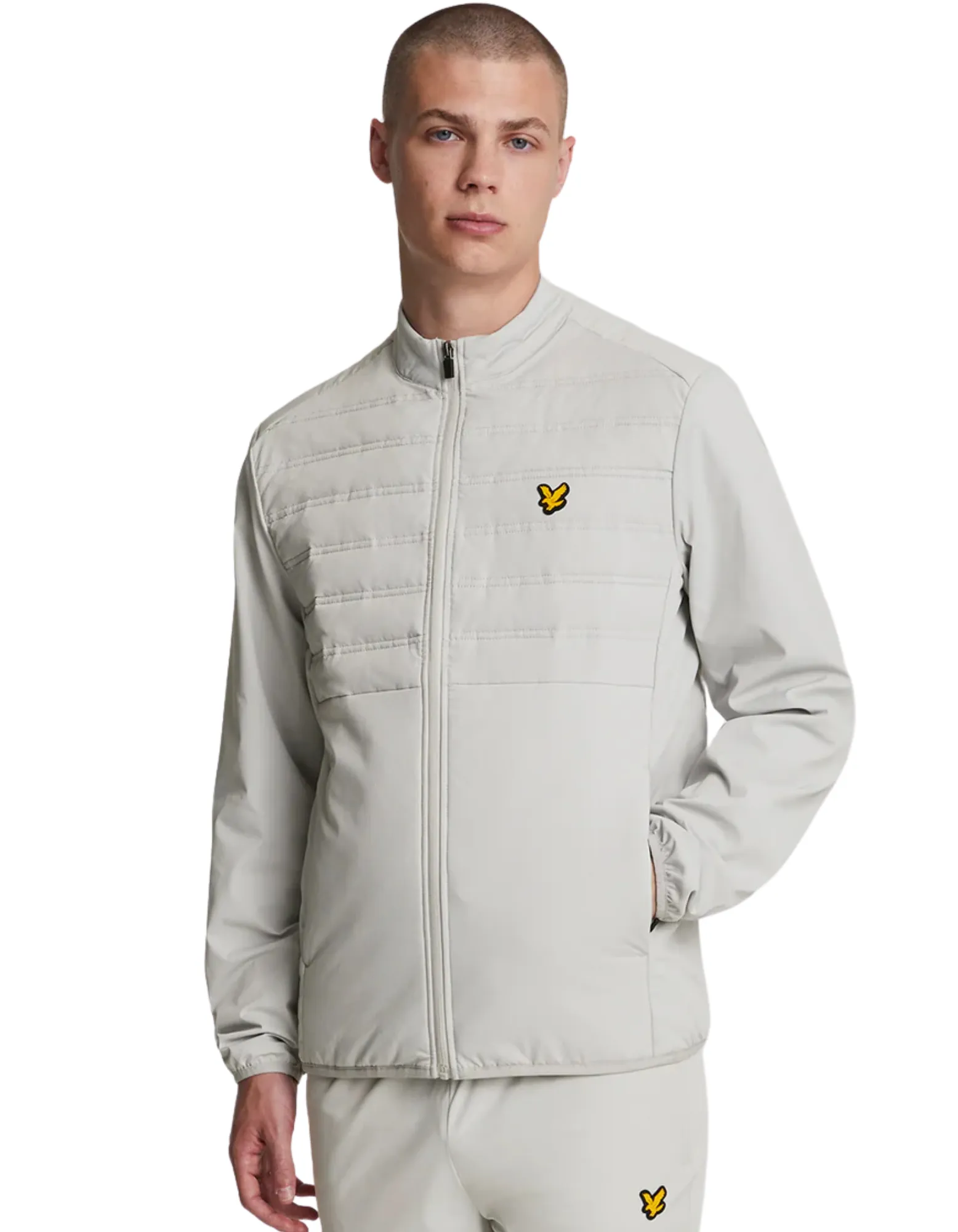 Lyle & Scott Hybrid Double Baffle Jacket in Pebble