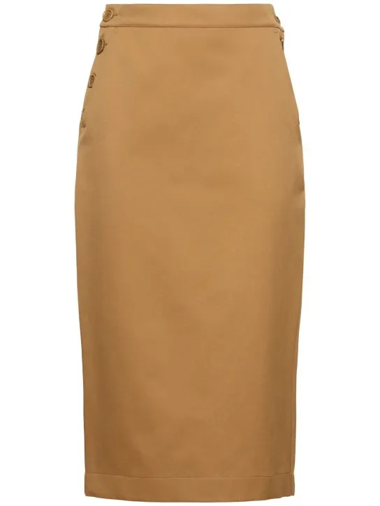 Max Mara   Cresta cotton gabardine pencil skirt 