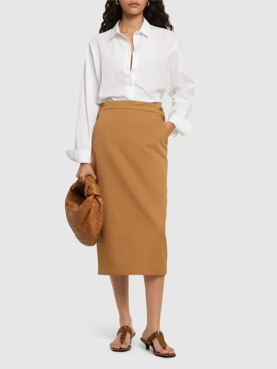 Max Mara   Cresta cotton gabardine pencil skirt 