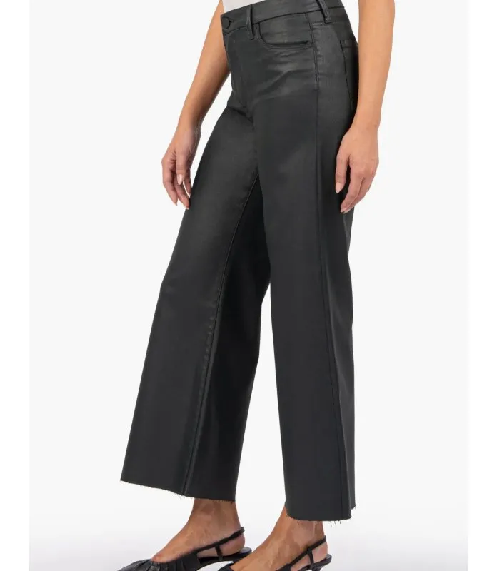 Meg Fab Ab Coated High Waist Ankle Wide Leg Jeans