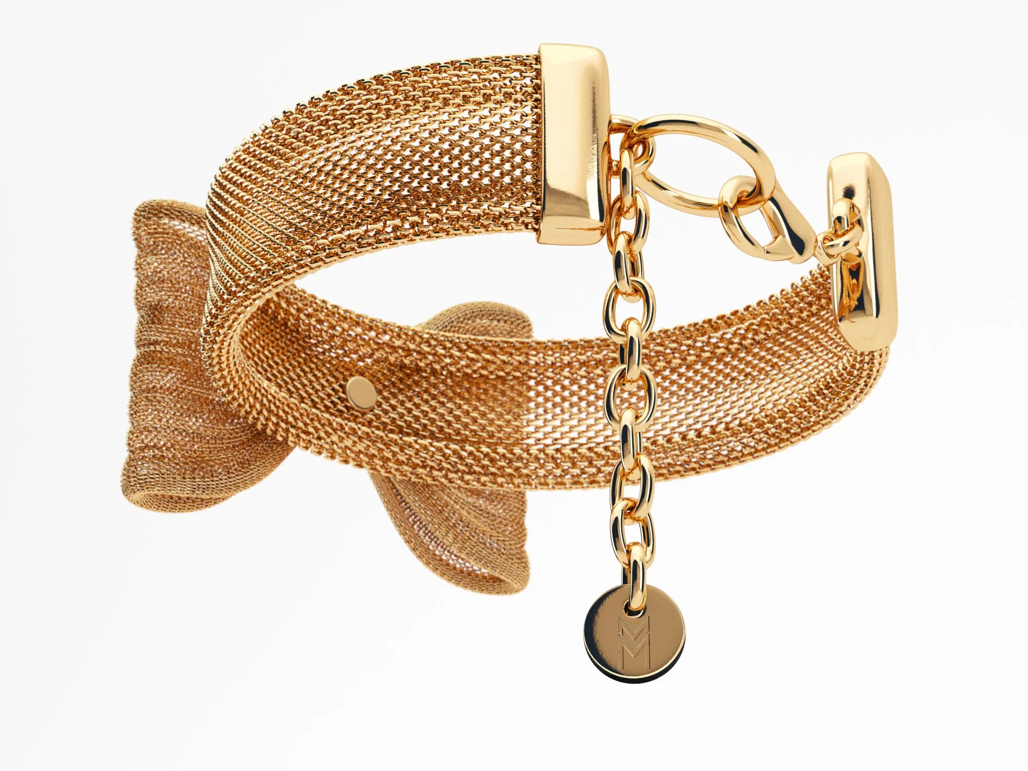Meomari Bandettini Gold Tone Dog Collar