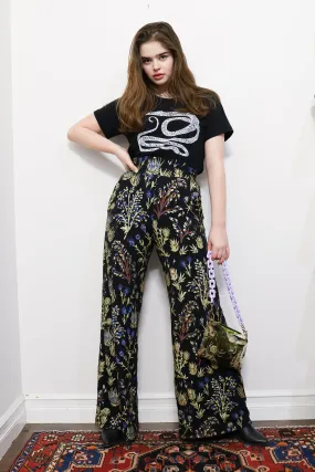 Midnight Thistle High Waisted Wide Leg Pants