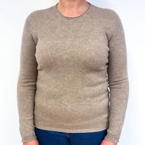 Mink Brown Cashmere Crew Neck Jumper Large
