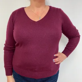 Mulberry Purple V Neck Jumper Extra Large